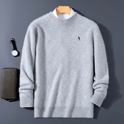Autumn and winter round neck 100% wool sweater