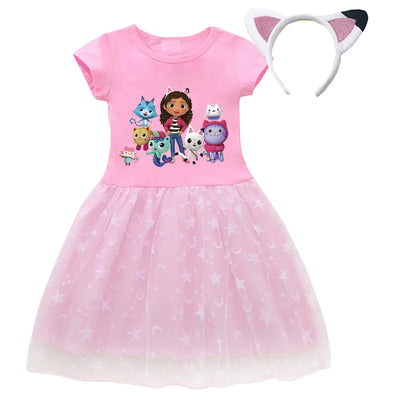 Cartoon Gabby Cats Dresses Baby Girls