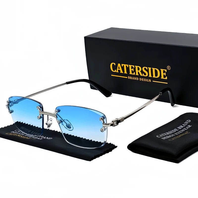 CATERSIDE Retro Rimless Square Sunglasses