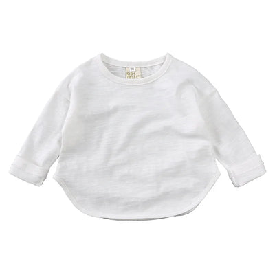 Autumn Boy Girl Baby O-neck Solid Bottoming Shirt