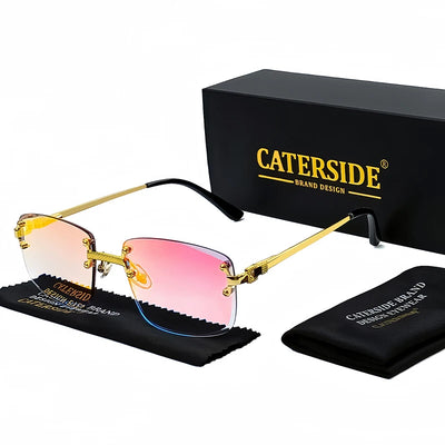 CATERSIDE Retro Rimless Square Sunglasses