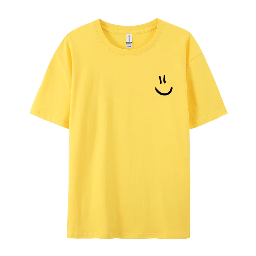 Minimalist Smile Face Style Graphic Print T-Shirt