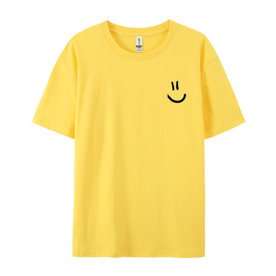 Minimalist Smile Face Style Graphic Print T-Shirt